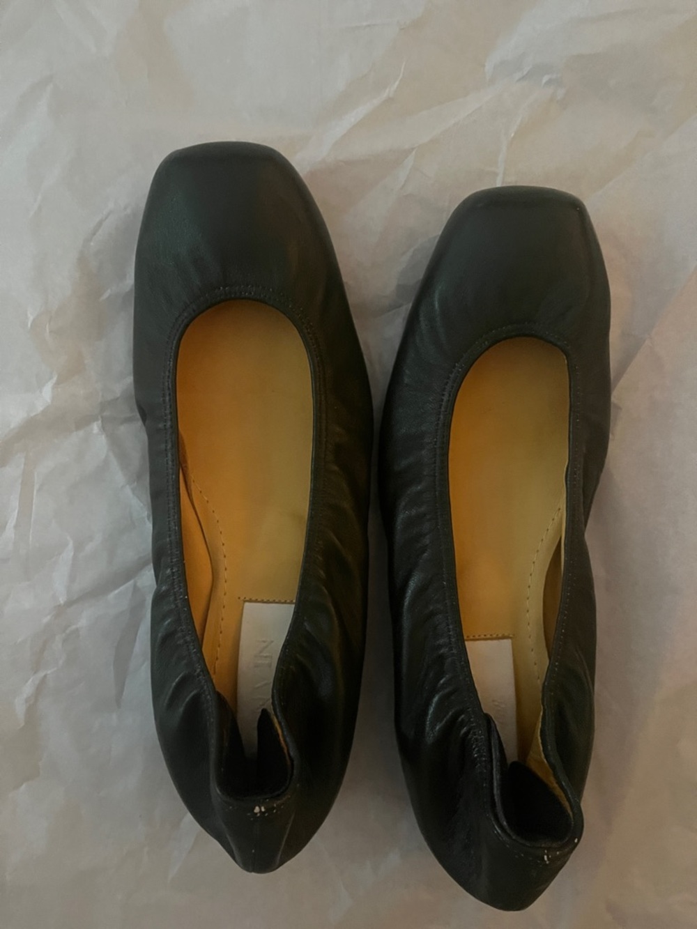 Lanvin Green Leather Ballet Flats